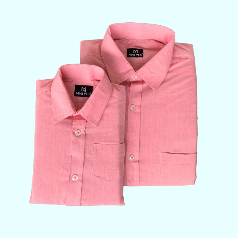 Cotton Candy Pink 100% Cotton Dad n Son Twinning Shirts