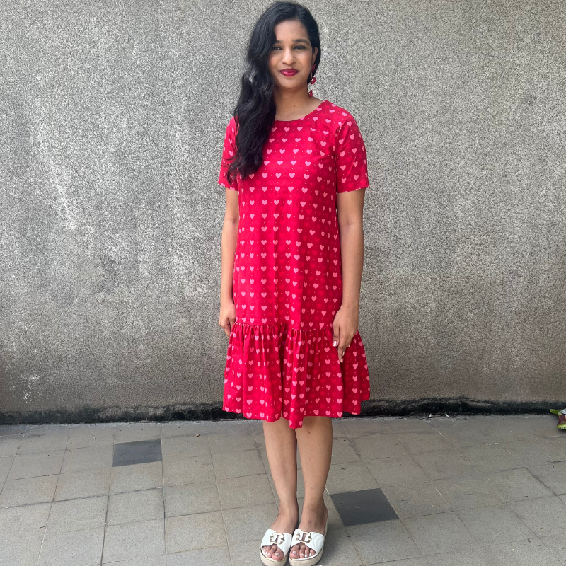 Red Hearts Shift Dress