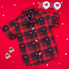 Red Heart Checks Shirt