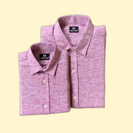 Wine Linen Dad n Son Twinning Shirts