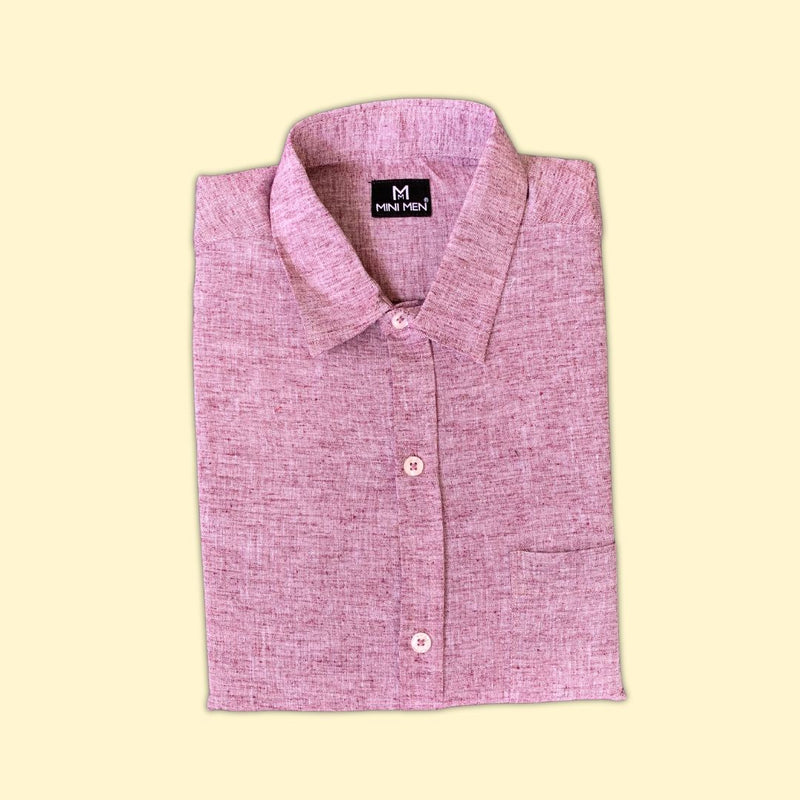 Wine Linen Dad Twinning Shirt