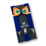 Independence Day Special Tricolor Bowtie & Blue Suspender