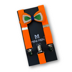 Independence Day Special Tricolor Bowtie & Orange Suspender