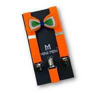 Independence Day Special Tricolor Bowtie & Orange Suspender