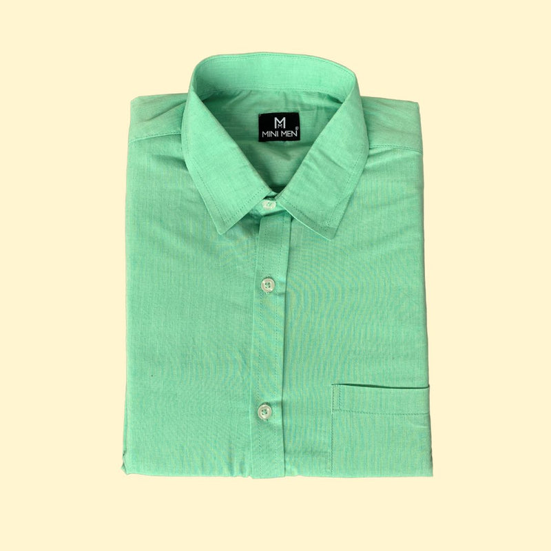 Mint Green 100% Cotton Dad n Son Twinning Shirts