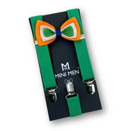 Independence Day Special Tricolor Bowtie & Green Suspender