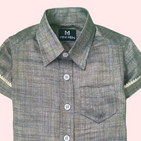 Ash Grey Dad Twinning Silk Shirt
