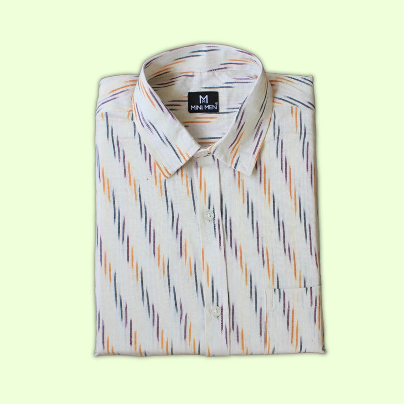 Beige Ikat Dad n Son Shirts