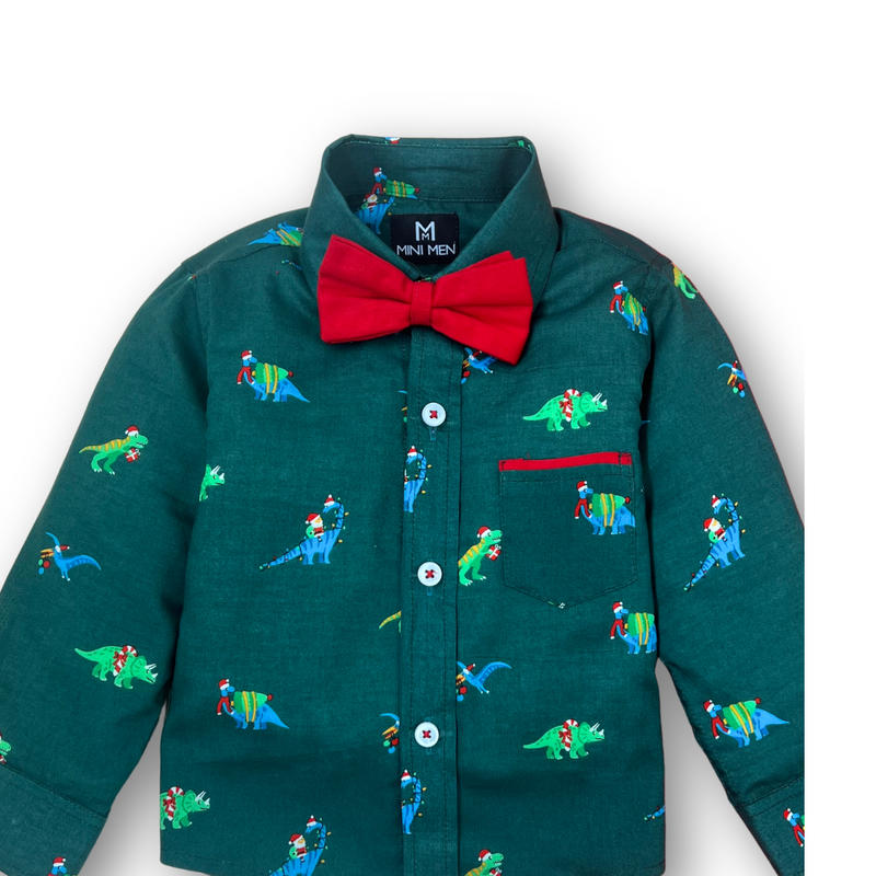 Dino Christmas Dad Twinning Shirt