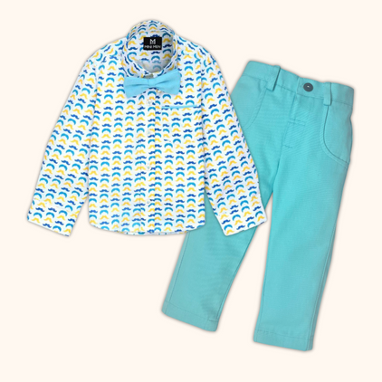 Lil Man and Bright Blue Pant - Pant Shirt Set