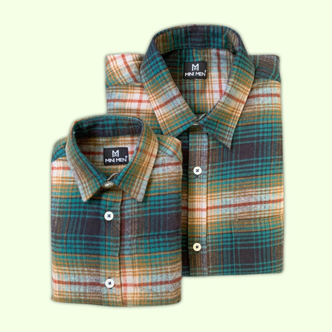 Pine Green Merry Checks Father Shirt