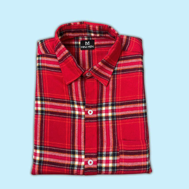 Vintage Red Checks Dad Twinning Shirt