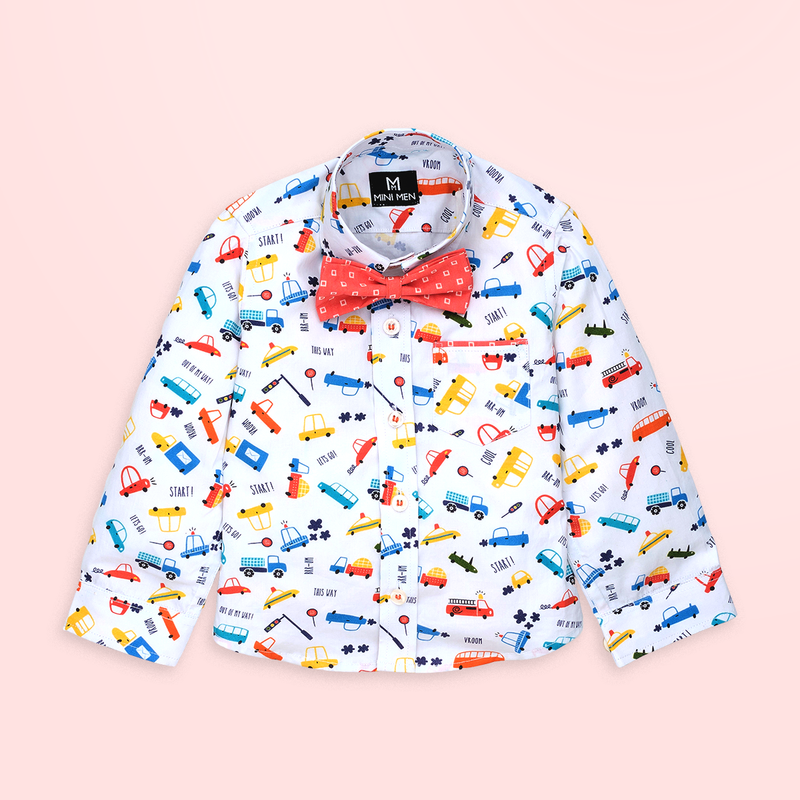 Vroom Vroom - Transportation Car - Bow Tie Shirt