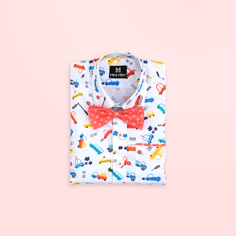 Vroom Vroom - Transportation Car - Bow Tie Shirt
