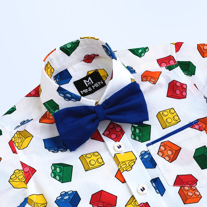Building Blocks and Royal Blue Pant - Pant Shirt Set