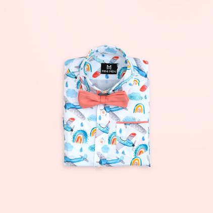 Airplane Rainbow and Peach Pant - Pant Shirt Set