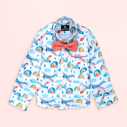 Airplane Rainbow and Peach Pant - Pant Shirt Set