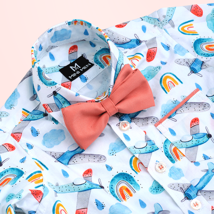 Airplane Rainbow and Peach Pant - Pant Shirt Set