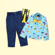 Baby Shark Suspender Set - Yellow