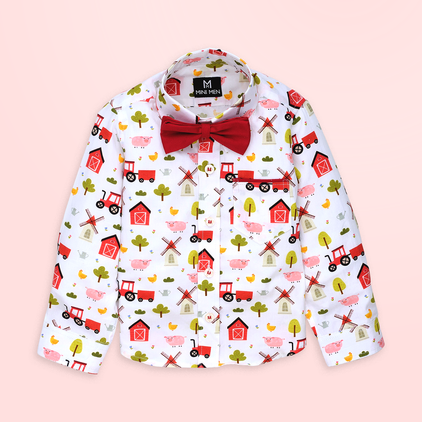 Farm and Red Pant - Pant Shirt Set