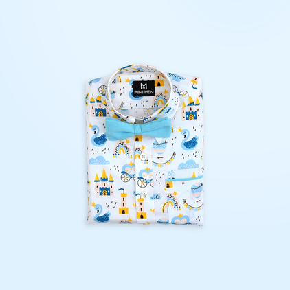 Lil Prince and Bright Blue Pant - Pant Shirt Set