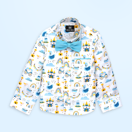 Lil Prince and Bright Blue Pant - Pant Shirt Set