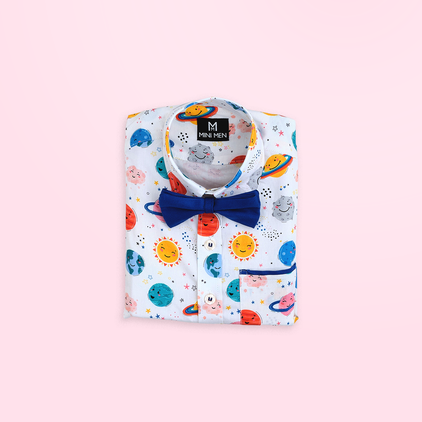 Space Explorer - Planets and Royal Blue Pant - Pant Shirt Set