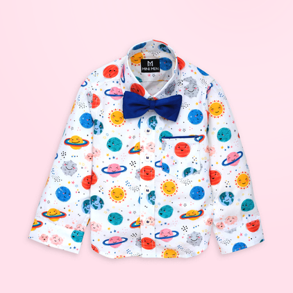 Space Explorer - Planets and Royal Blue Pant - Pant Shirt Set