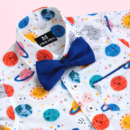 Space Explorer - Planets and Royal Blue Pant - Pant Shirt Set
