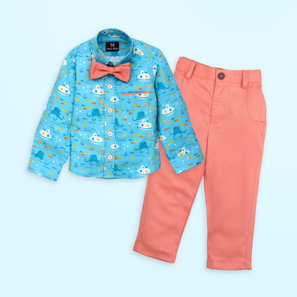 Under the Sea and Peach Pant - Pant Shirt Set