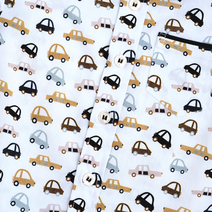 Vintage Cars and Beige Pant - Pant Shirt Set