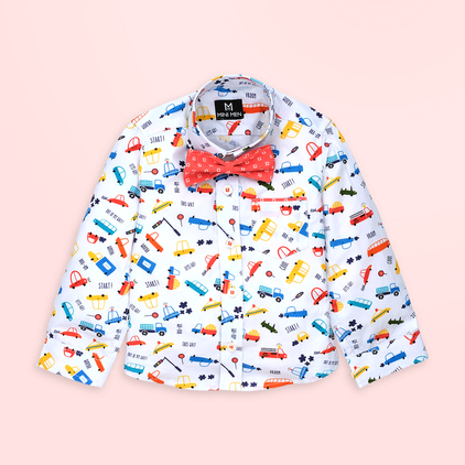 Vroom Vroom and Bright Blue Pant - Pant Shirt Set