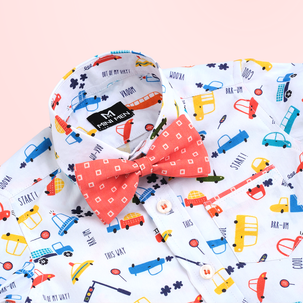 Vroom Vroom - Transportation Car and Navy Pant - Pant Shirt Set