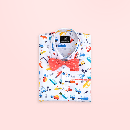 Vroom Vroom - Transportation Car and Red Pant - Pant Shirt Set