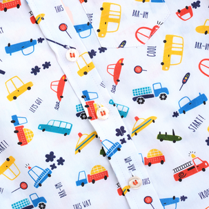 Vroom Vroom - Transportation Car and Red Pant - Pant Shirt Set
