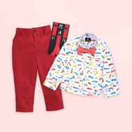 Vroom Vroom Suspender Set - Red