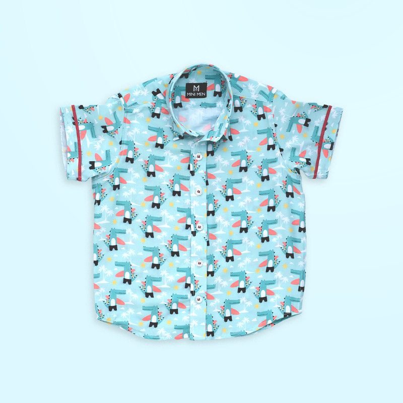 Cool Crocodile and Orange Shorts - Shorts Shirt Set