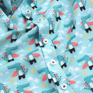Cool Crocodile and Orange Shorts - Shorts Shirt Set