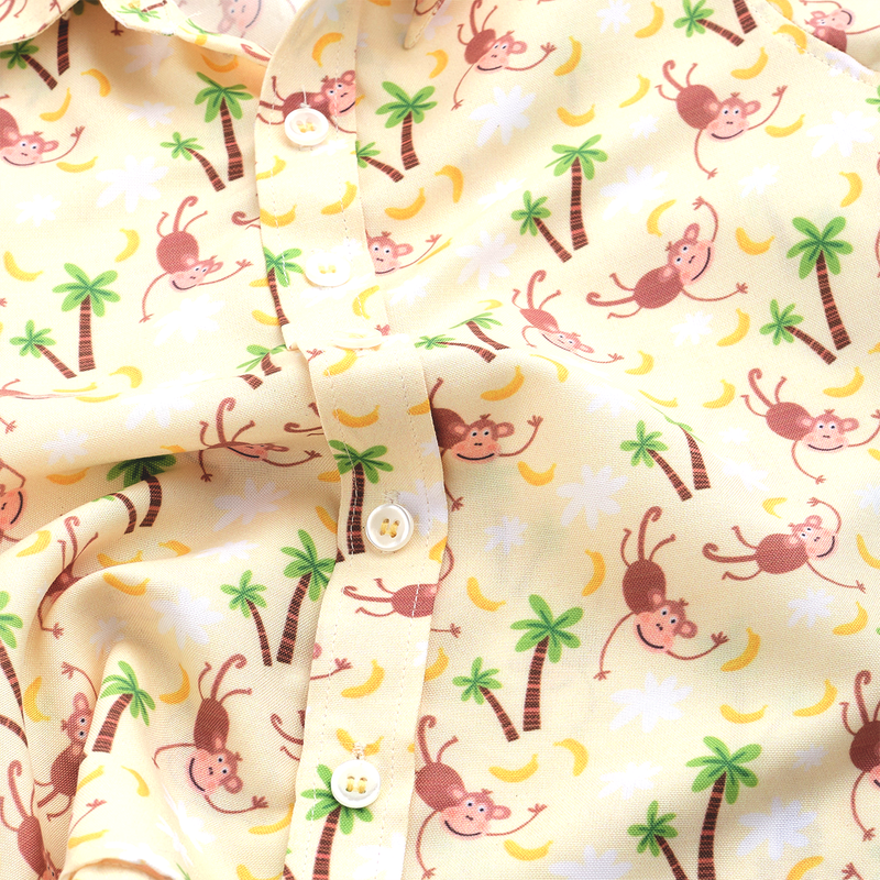 Naughty Monkey and Green Shorts - Shorts Shirt Set
