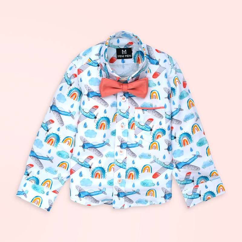 Airplane Rainbow - Dad and Son Twinning Shirts