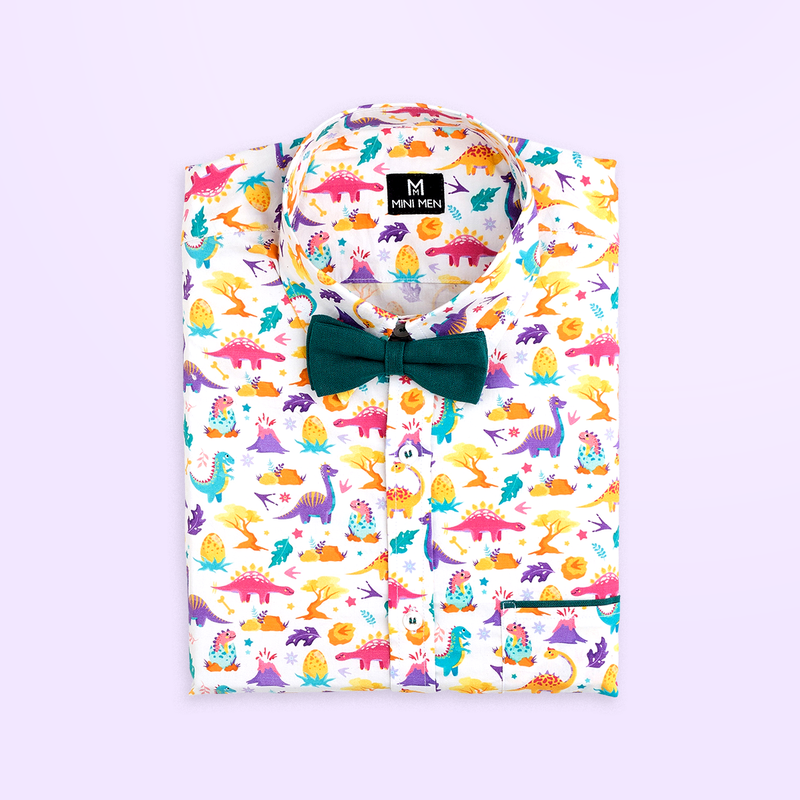Colorful Dino - Dad and Son Twinning Shirts