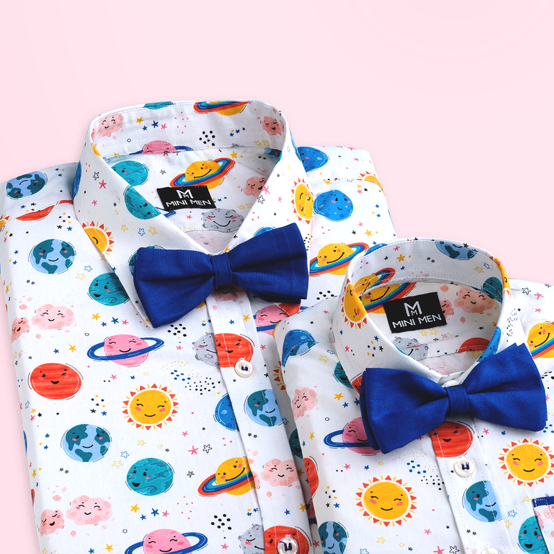 Space Explorer - Planets - Dad and Son Twinning Shirts