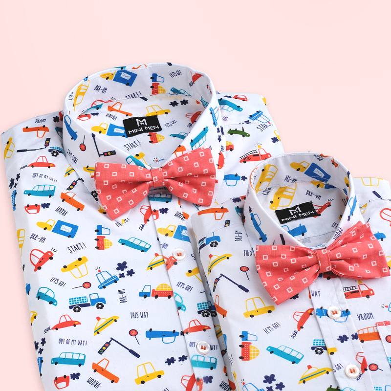 Vroom Vroom - Transportation Car - Dad and Son Twinning Shirts