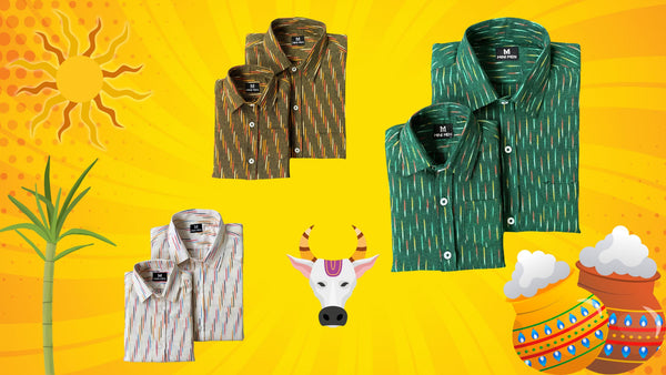 Celebrate Pongal in Style with Twinning Dad and Son Ikat Shirts