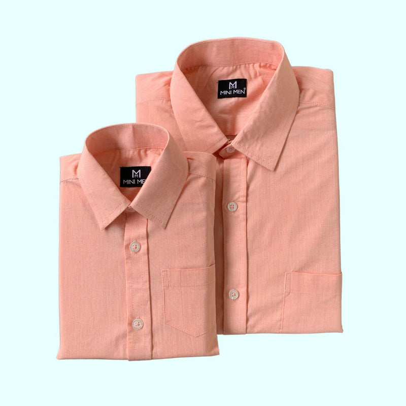 Sunset Peach 100% Cotton Dad n Son Twinning Shirts