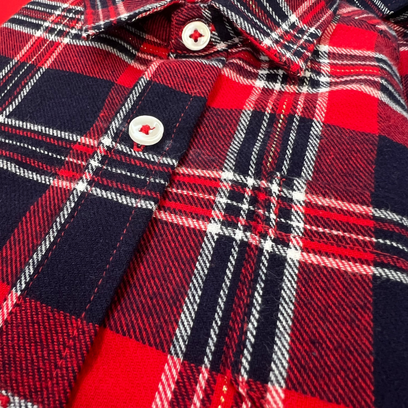 Navy Red Checks Dad and Son Twinning Shirts