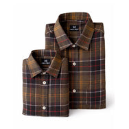 Chestnut Brown Checks Dad n Son Twinning Shirts