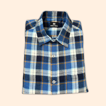 Classic Blue Checks Dad Twinning Shirt