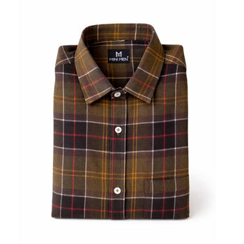 Chestnut Brown Checks Dad Twinning Shirt
