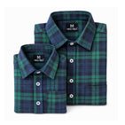 Green n Blue Checks Dad and Son Twinning Shirts